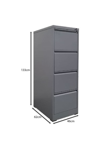 4 DRAWER Cabinet H.133 Grey