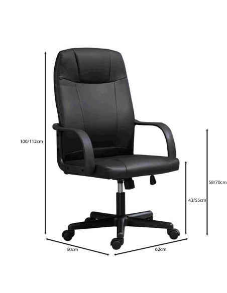 BF1010 Πολυθρόνα Γραφείου Διευθυντή Pvc Μαύρο