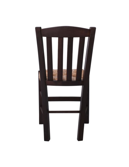 CASA Καρέκλα Οξιά Βαφή Εμποτισμού Καρυδί, Κάθισμα Ψάθα