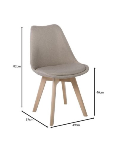 MARTIN Chair Fabric Beige - assembled...