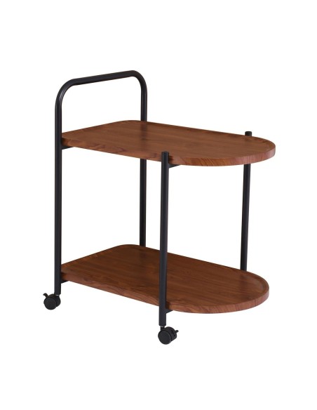 TROLLEY 60x38x65cm Walnut-Metal Black
