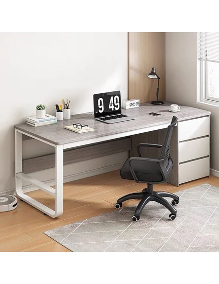 PC Metal Desk (3 drawers) 120x48x74cm White-Grey