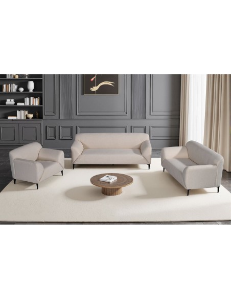 VICTORIA Sofa Set (1+2+3) Beige Fabric
