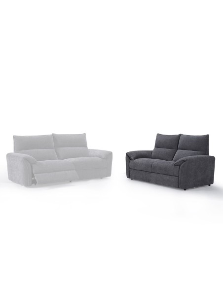 DALLAS 2-Seater Sofa Grey Fabric