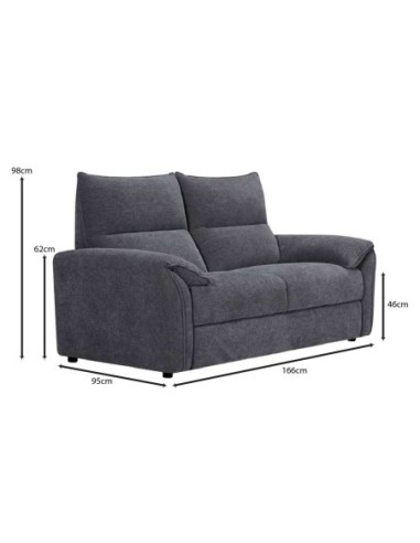 DALLAS 2-Seater Sofa Grey Fabric