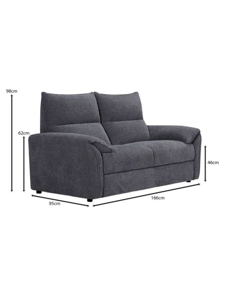 DALLAS 2-Seater Sofa Grey Fabric