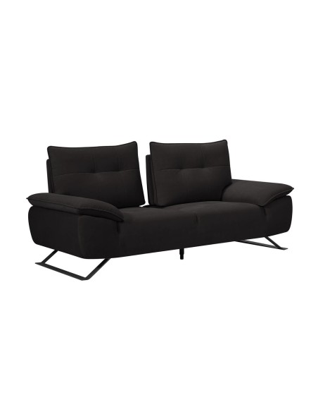 SELENA Καναπές 2-θέσιος Σαλονιού - Καθιστικού, Ύφασμα Ανθρακί, Μεταφερόμενη πλάτη