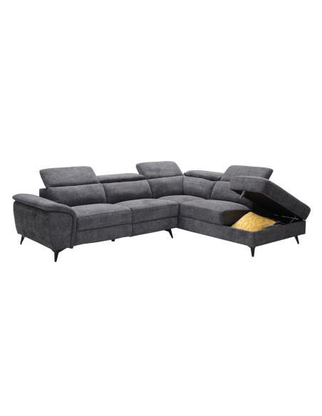 ROMEO Right Facing Corner-Relax Sofa, Grey Fabric