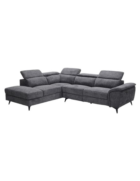 ROMEO Left Facing Corner-Relax Sofa, Grey Fabric