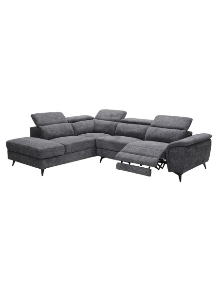 ROMEO Left Facing Corner-Relax Sofa, Grey Fabric