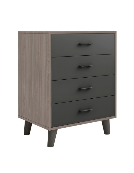 VANITY Συρταριέρα, με 4 Συρτάρια, Απόχρωση Sonoma Oak-Grey