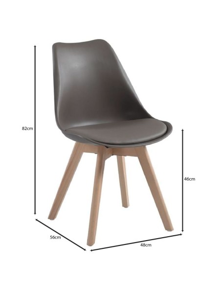 MARTIN Καρέκλα Τραπεζαρίας Κουζίνας, Ξύλο, PP Sand Beige, Αμοντάριστη Ταπετσαρία