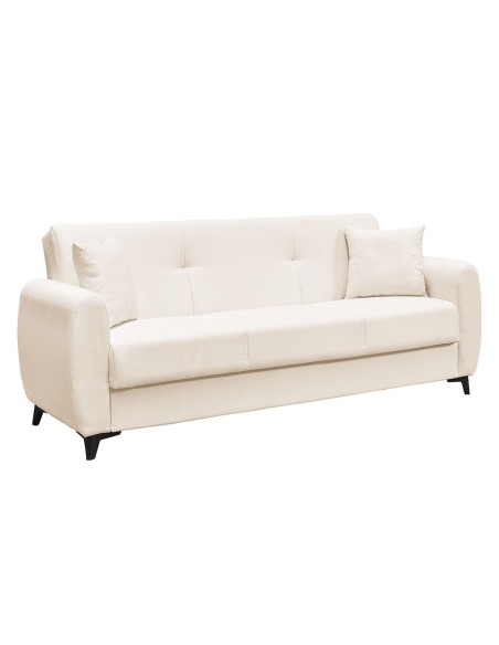 DARIO Sofa-Bed with Storage 3-Seater - Fabric Ecru