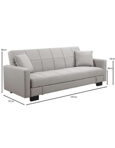KELSO Sofabed w-Storage, Fabric Light...