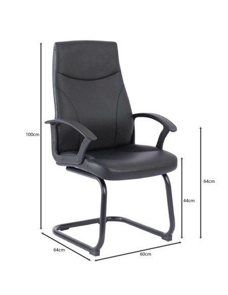 BF1250V Office Visitor Armchair Black Pu