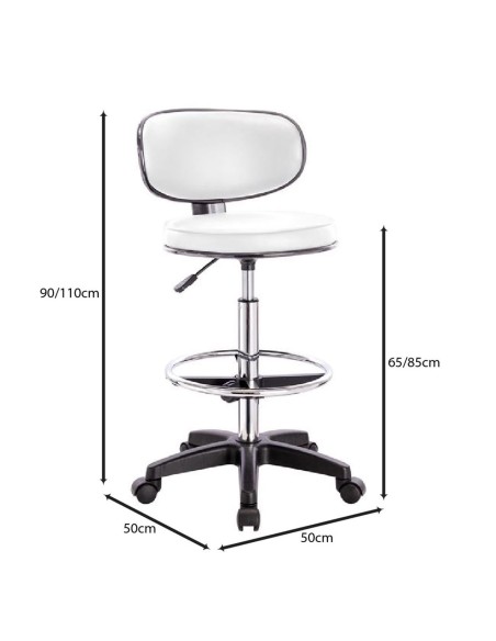 BF406 Reception-Cashier Bar Stool, Pu White