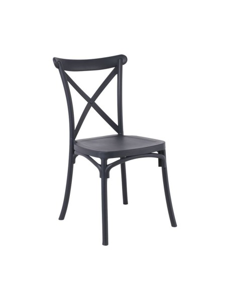 DESTINY Καρέκλα Πολυπροπυλένιο (PP), Απόχρωση Ανθρακί, Στοιβαζόμενη