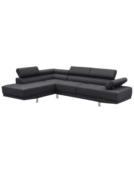 SECTOR Left Facing Corner Sofa Fabric Black