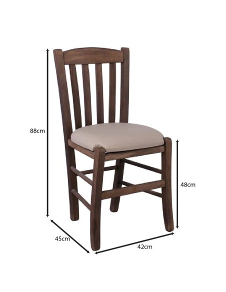 CASA Beech Chair Impregnation Walnut-Pu Cappuccino