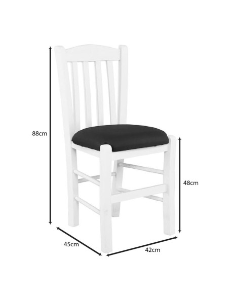CASA Beech Chair Impregnation Lacquer White-Pu Black