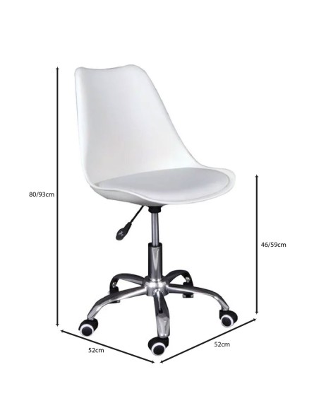 MARTIN-W Office Chair PP-Pu White (assembled cushion)