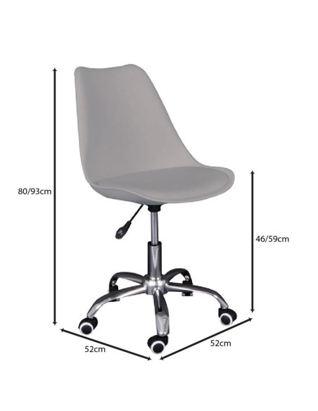 MARTIN-W Office Chair PP-Pu Grey (assembled cushion)