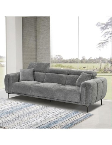SEVILLE 3-Seater Sofa Teddy Dark Grey...