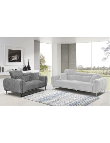 SEVILLE 2-Seater Sofa Teddy Dark Grey...