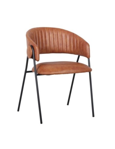 ALFRED Armchair Black Metal, Pu Camel