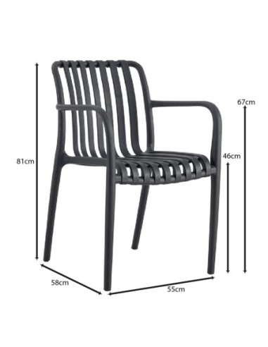 MODA Stackable Armchair PP-UV Anthracite