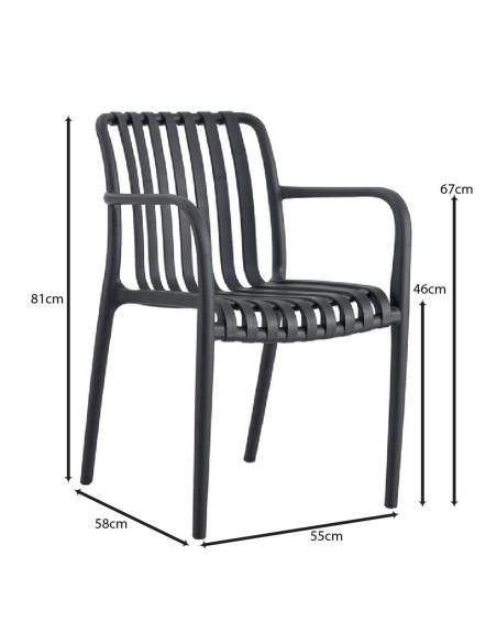 MODA Stackable Armchair PP-UV Anthracite