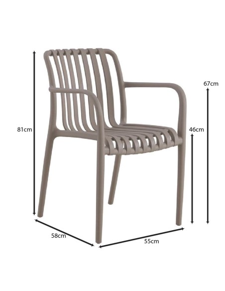 MODA Stackable Armchair PP-UV Mocha