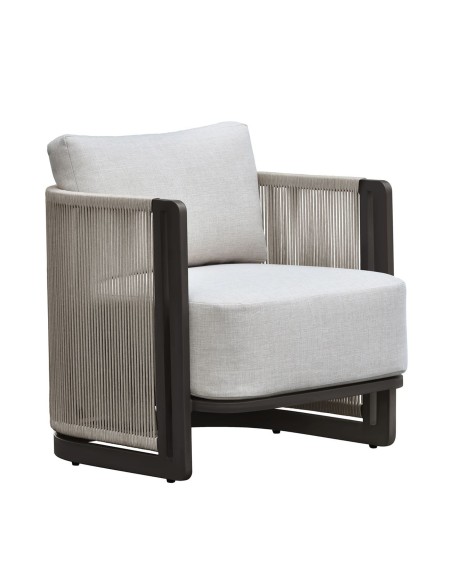 BOSTON Living Set (4 pcs) Alu Anthracite-Rope Wicker Beige