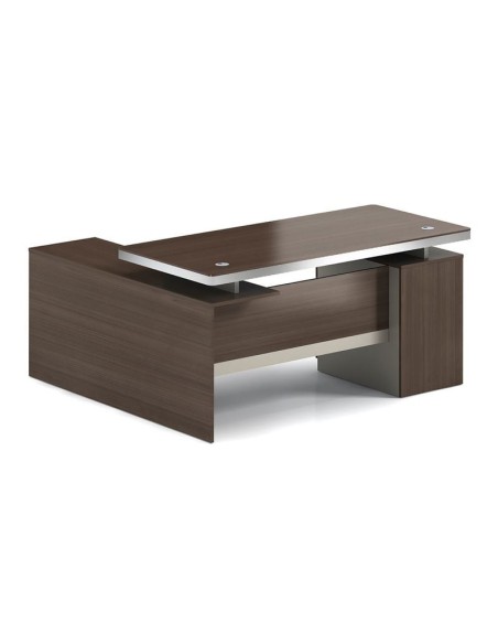 CONCEPT Reversible Desk 160x160cm Walnut-Beige