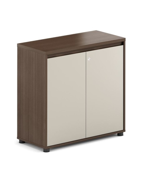 CONCEPT Ντουλάπι Γραφείου Χαμηλό Δίφυλλο, Απόχρωση Καρυδί - Μπεζ