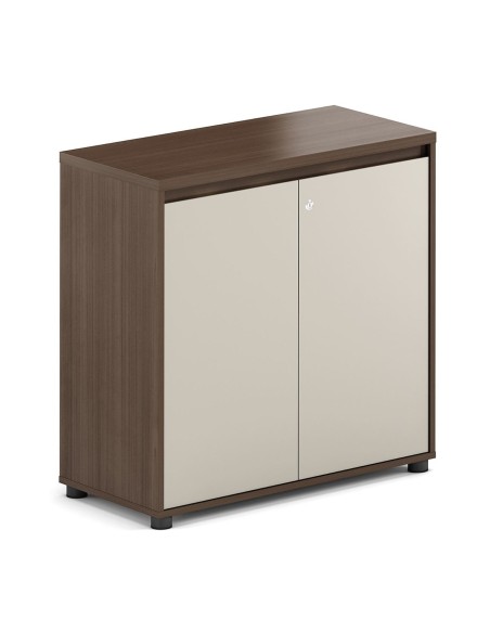 CONCEPT Ντουλάπι Γραφείου Χαμηλό Δίφυλλο, Απόχρωση Καρυδί - Μπεζ