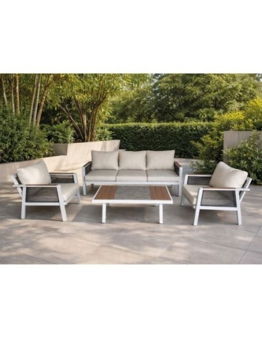 TORO Set (4pcs) Alu White-Rope Wicker...