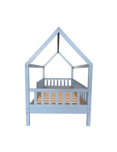 DREAM Montessori Παιδικό Κρεβάτι, για Στρώμα 90x190cm, Ξύλο Πεύκου Απόχρωση Γαλάζιο