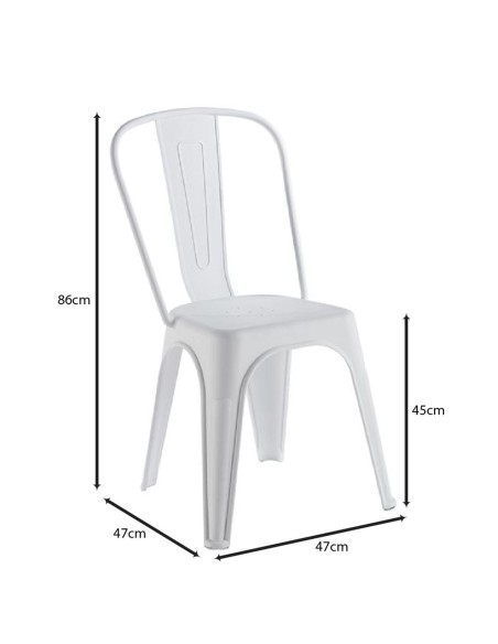 RELIX PP Καρέκλα Στοιβαζόμενη, PP Απόχρωση Άσπρο