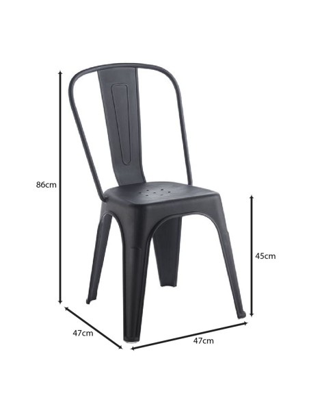 RELIX PP Καρέκλα Στοιβαζόμενη, PP Απόχρωση Μαύρο