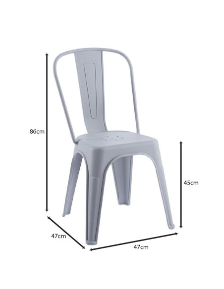 RELIX PP Καρέκλα Στοιβαζόμενη, PP Απόχρωση Γκρι