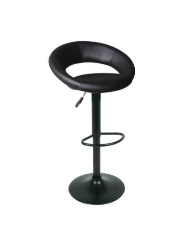 BELT Bar Stool Steel Black-Pu Black