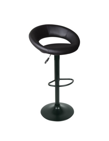 BELT Bar Stool Steel Black-Pu Black
