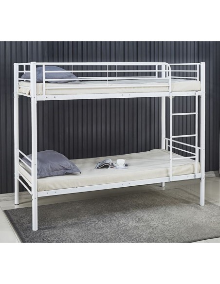 TIVOLI Double Deck Bed 90x190cm Metal White
