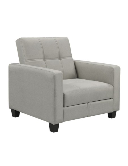 KELSO Πολυθρόνα - Κρεβάτι με Αποθηκευτικό Χώρο, Ύφασμα Ανοιχτό Γκρι