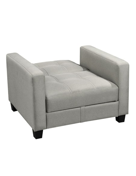 KELSO Πολυθρόνα - Κρεβάτι με Αποθηκευτικό Χώρο, Ύφασμα Ανοιχτό Γκρι