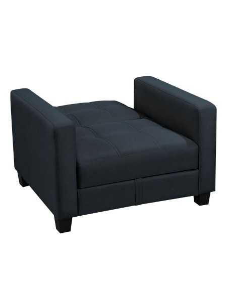 KELSO Πολυθρόνα - Κρεβάτι με Αποθηκευτικό Χώρο, Ύφασμα Μαύρο