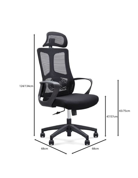 BF8600 Manager Armchair Black Mesh-Fabric