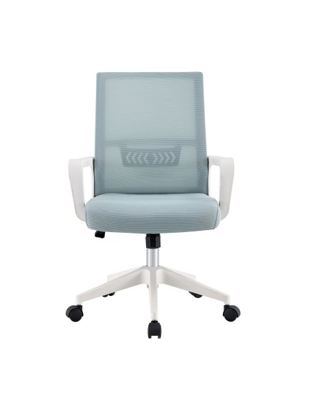 BF2965 Office Armchair White-Mesh Grey-Blue