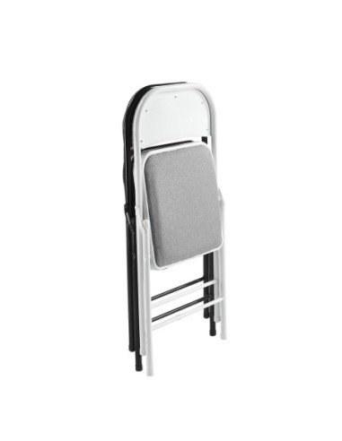 BRENDA Folding Chair Grey Fabric...